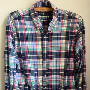 Polo Ralph Lauren Plaided Button Down Shirt Oxford Preppy Classic Boys Size 14